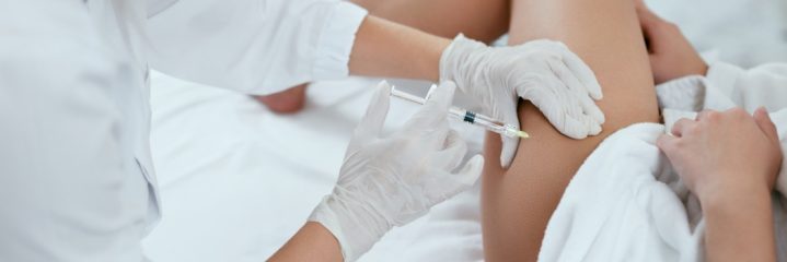 Cellulite Treatment. Doctor Doing Mesotherapy Injections On Hips, Anti-cellulite Injecting Therapy. High Resolution